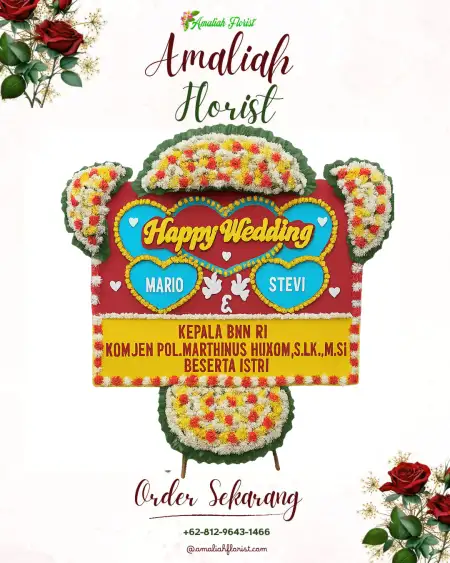 Papan Bunga Pernikahan Bedadung